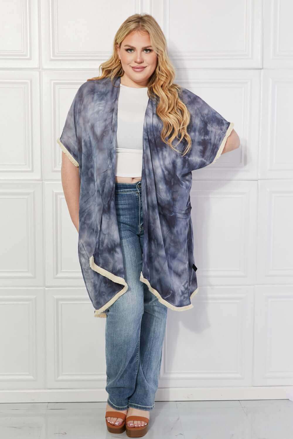 JUSTIN TAYLOR Cloud Rush Swim Cover-Up Kimono at Bella Road