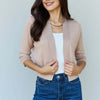 My Favorite Full Size 3/4 Sleeve Cropped Cardigan in Khaki - Khaki