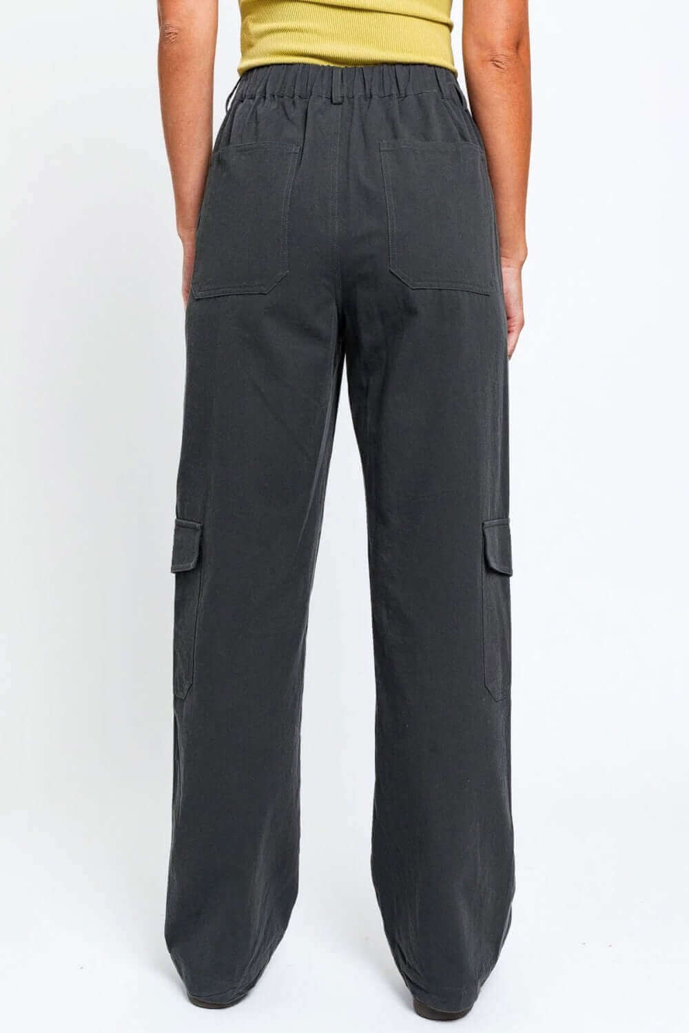 TASHA APPAREL High Waisted Wide Leg Cargo Pants with Pockets at Bella Road