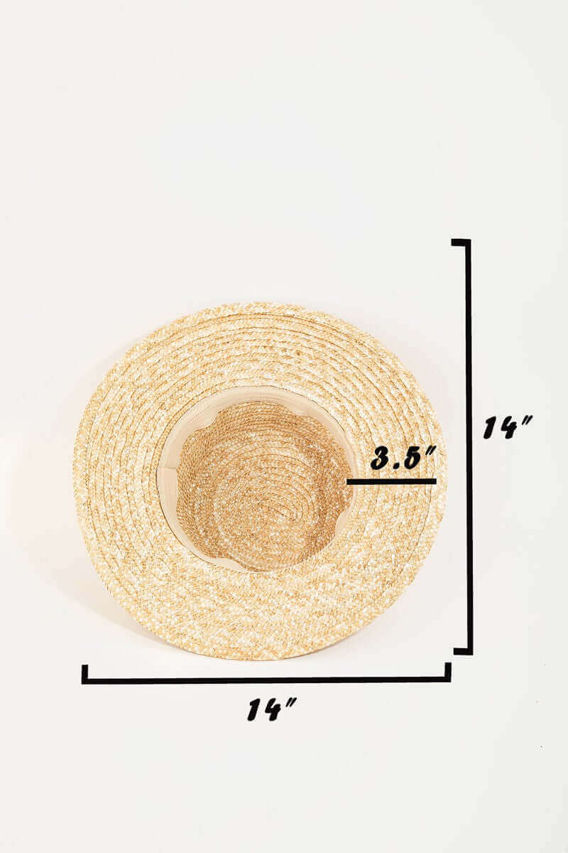 FAME Strap Wide Brim Straw Hat at Bella Road