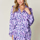 DOUBLE TAKE Full Size Printed Ruffle Trim Balloon Sleeve Shirt at Bella Road