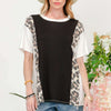 Leopard Color Block T-Shirt | Full Size - Ivory