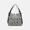 Contrast Polka Dot Handbag - Black