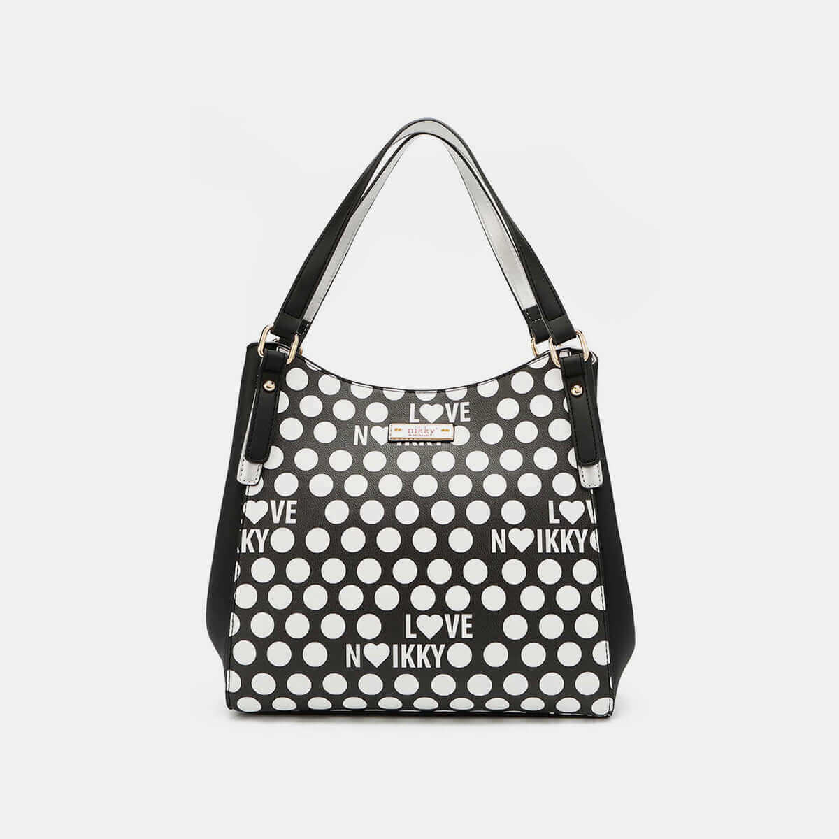 NICOLE LEE USA Contrast Polka Dot Handbag at Bella Road