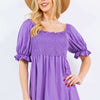 Ruffled Short Sleeve Smocked Blouse | Full Size - Lilac