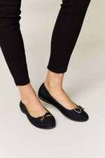 FOREVER LINK Metal Buckle Flat Loafers at Bella Road