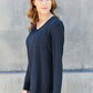 V-Neck Long Sleeve Top