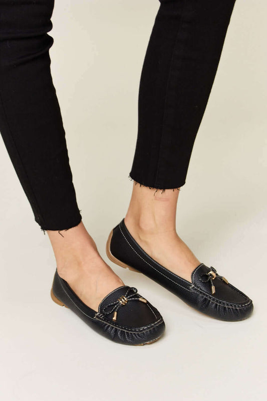 FOREVER LINK Slip On Bow Flats Loafers at Bella Road