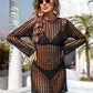 BELLA ROAD Cutout Round Neck Long Sleeve Cover-Up at Bella Road