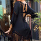 BELLA ROAD Backless Fringe Scoop Neck Cover Up at Bella Road