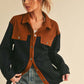 Stylish Aemi + Co Two-Tone Button Up Jacket with Pockets, perfect for a cozy and chic look.