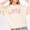 LOVE Path Applique Drop Shoulder Sweatshirt - Ivory