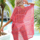 BELLA ROAD Slit Openwork V-Neck Cover Up at Bella Road