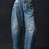 Wide Leg Jeans with Pockets - Dusty Blue