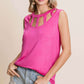 BIBI Cutout Round Neck Sleeveless Top at Bella Road