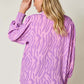 DOUBLE TAKE Full Size Printed Smocked Long Sleeve Blouse at Bella Road