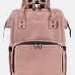 Himawari large waterproof anti-theft nylon backpack in pink with multiple compartments for travel and everyday use.