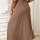 DOUBLE TAKE Full Size Soft Rayon Drawstring Waist Maxi Skirt Rayon at Bella Road