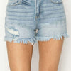 RISEN Raw Hem Denim Shorts - Light