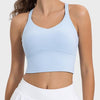 Millennia Crisscross Round Neck Active Tank - Light Blue