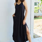 NINEXIS Good Energy Full Size Cami Side Slit Maxi Dress in Black at Bella Road