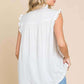 CULTURE CODE Full Size Frill Edge Smocked Sleeveless Top at Bella Road