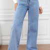 High Waist Straight Jeans - Light Blue