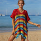 BELLA ROAD Cutout Striped Cover-Up with Tassel at Bella Road