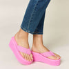 Open Toe Platform Wedge Sandals - PINK