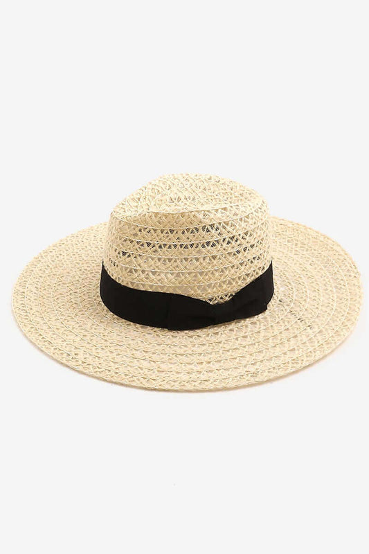 FAME Wide Brim Straw Weave Sun Hat at Bella Road