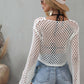 BELLA ROAD Openwork Flare Sleeve Cropped Cover Up at Bella Road