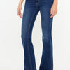 Kancan Cat's Whiskers Raw Hem Flare Jeans - DARK