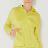 Pleated Hood Jacket with 2 Way Zipper - Lime