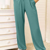 Basic Bae Soft Rayon Drawstring Waist Pants with Pockets | Full Size - Teal