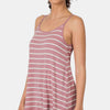 Striped Curved Hem Cami - LT ROSE/IVORY