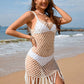 BELLA ROAD Fringe Openwork Wide Strap Cover Up at Bella Road