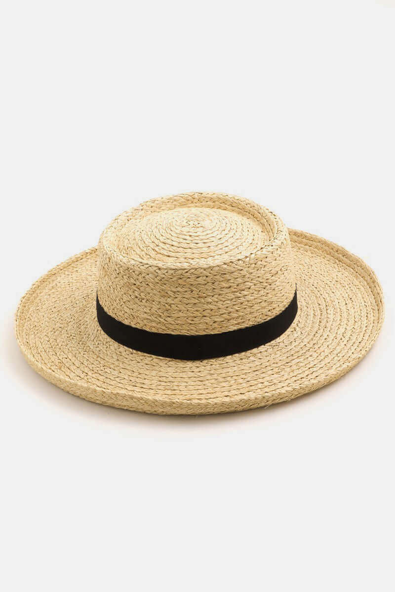 FAME Wide Brim Straw Weave Hat at Bella Road