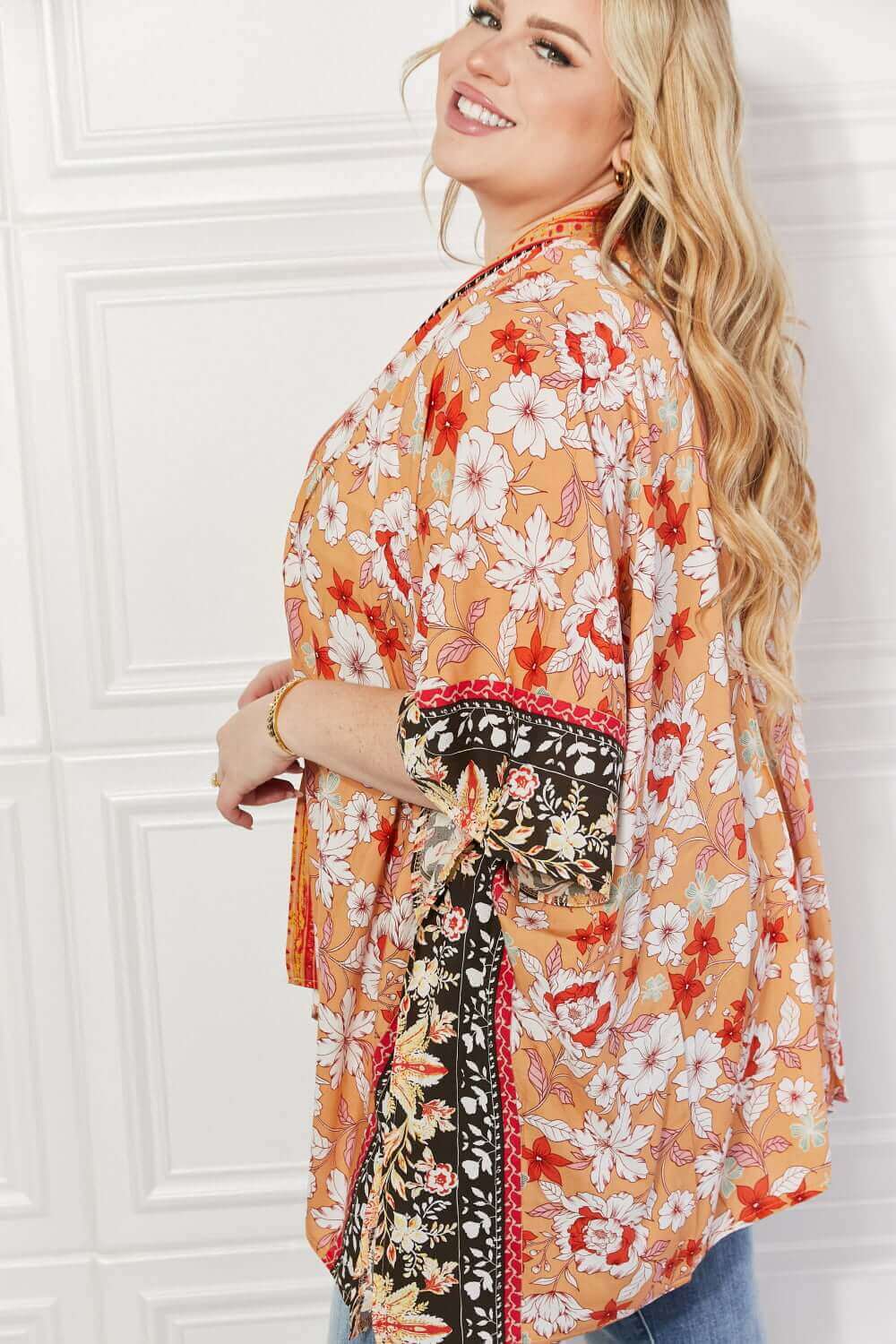 JUSTIN TAYLOR Peachy Keen Cover-Up Kimono at Bella Road