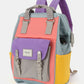 Colorful Himawari Buttercup waterproof nylon backpack with handles, designed for students and travelers, featuring a boxy shape and padded straps.