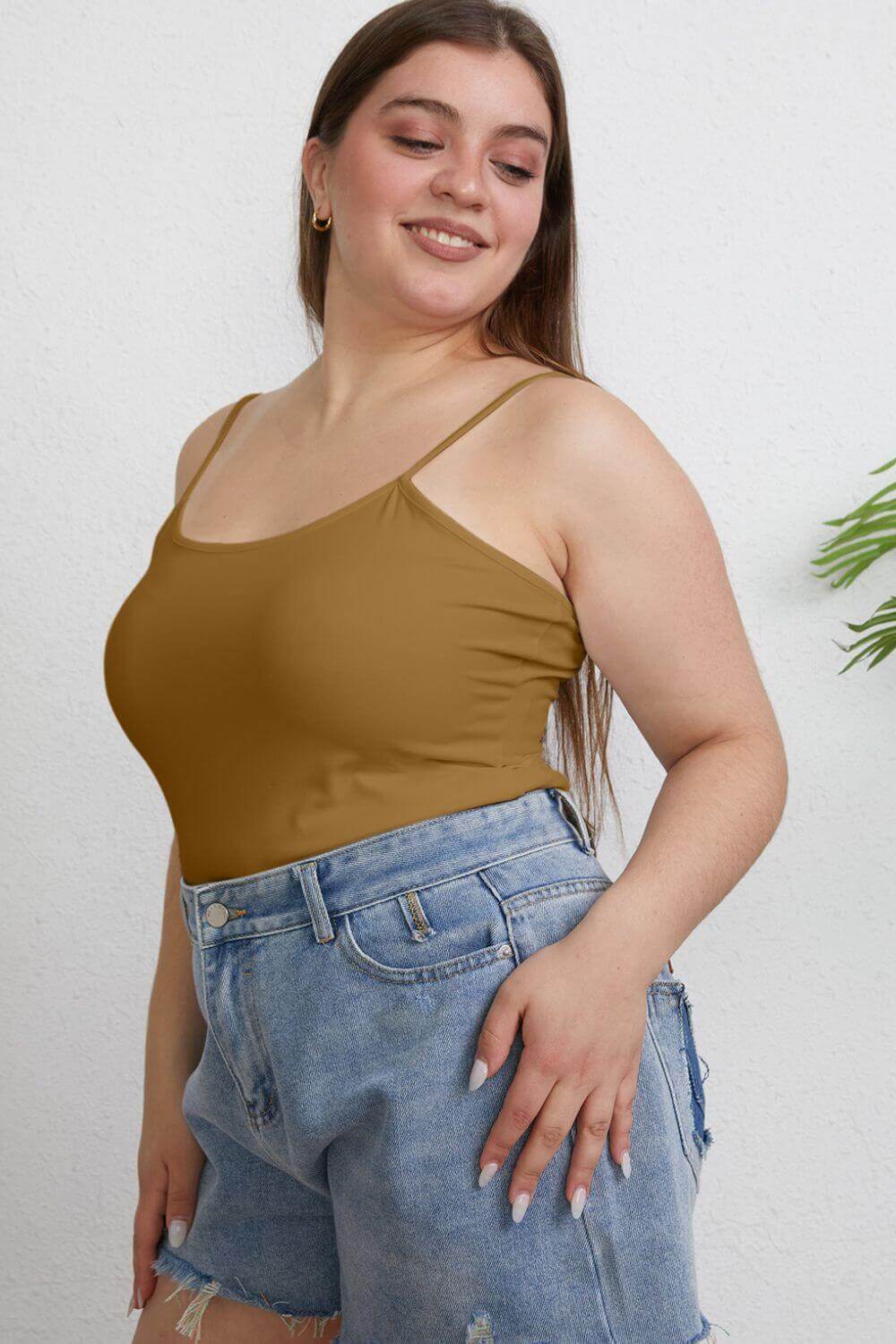 BASIC BAE Full Size Round Neck Slim Cami at Bella Road