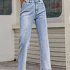 Bella Road High Waist Straight Jeans with Pockets - Light