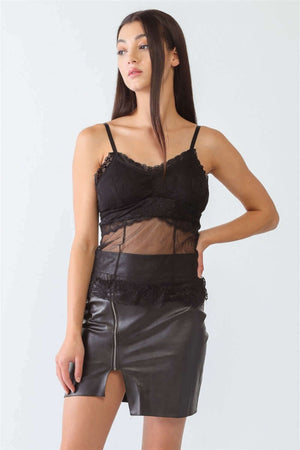 TASHA APPAREL Sheer Mesh Lace Push-Up Bustier at Bella Road