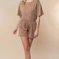 Full Size Short Sleeve Drawstring Romper