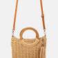 FAME Crochet Knit Convertible Tote Bag with Tassel at Bella Road