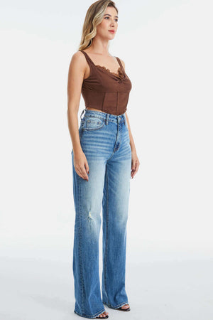 BAYEAS Full Size Ultra High-Waist Gradient Bootcut Jeans at Bella Road