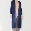 Pleated Long Sleeve Cardigan - Navy