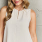 First Glance Sleeveless Neckline Slit Top