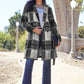 DOUBLE TAKE Full Size Plaid Button Up Lapel Collar Coat at Bella Road