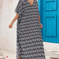 BELLA ROAD Slit Printed V-Neck Half Sleeve Cover Up at Bella Road