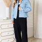 DOUBLE TAKE Dropped Shoulder Raw Hem Denim Jacket at Bella Road